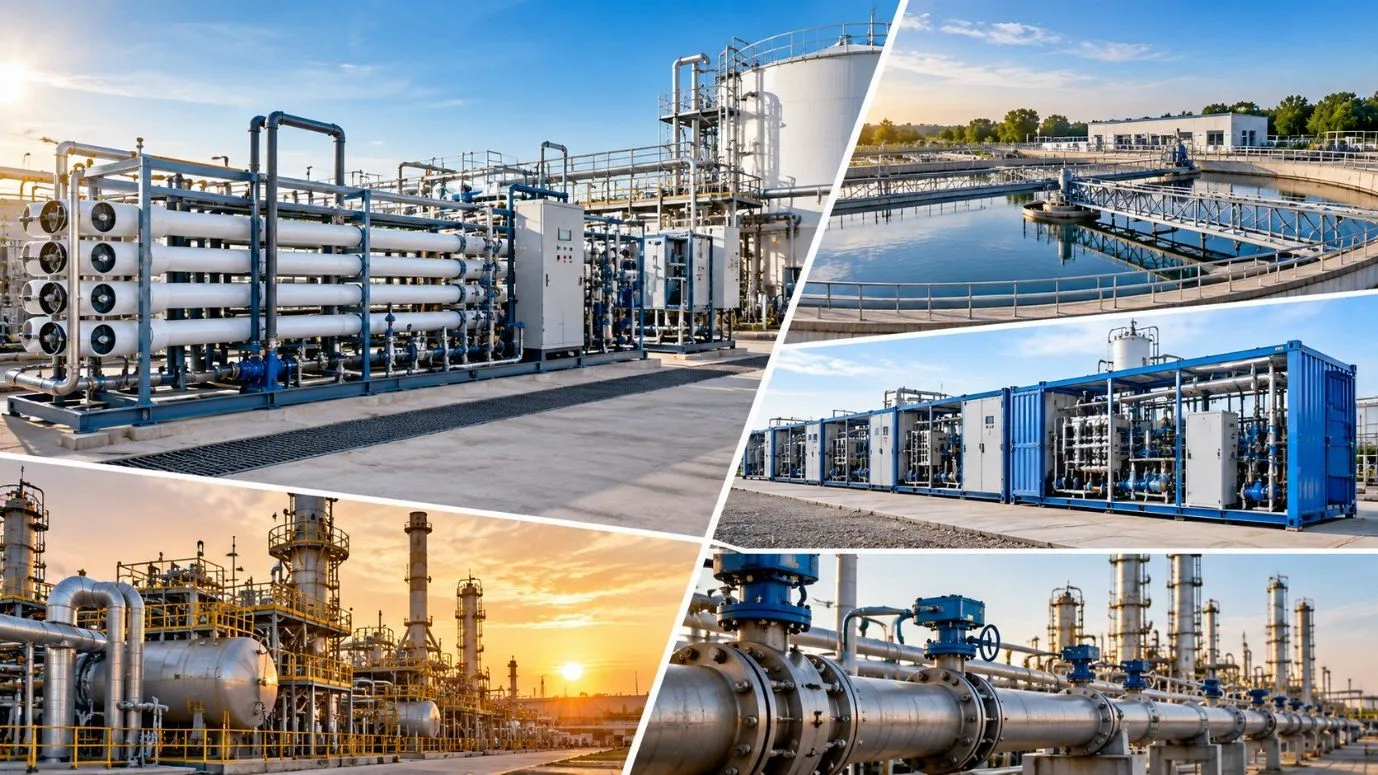 Water treatment, wastewater, containerised and oil & gas installations